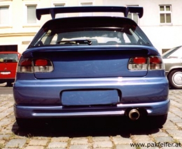 Rear bumper with hole for licence plate