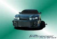 Front bumper + alu mesh grill with integrated eye brows